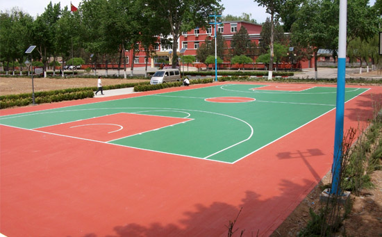 戶外硅pu籃球場完工后圖片